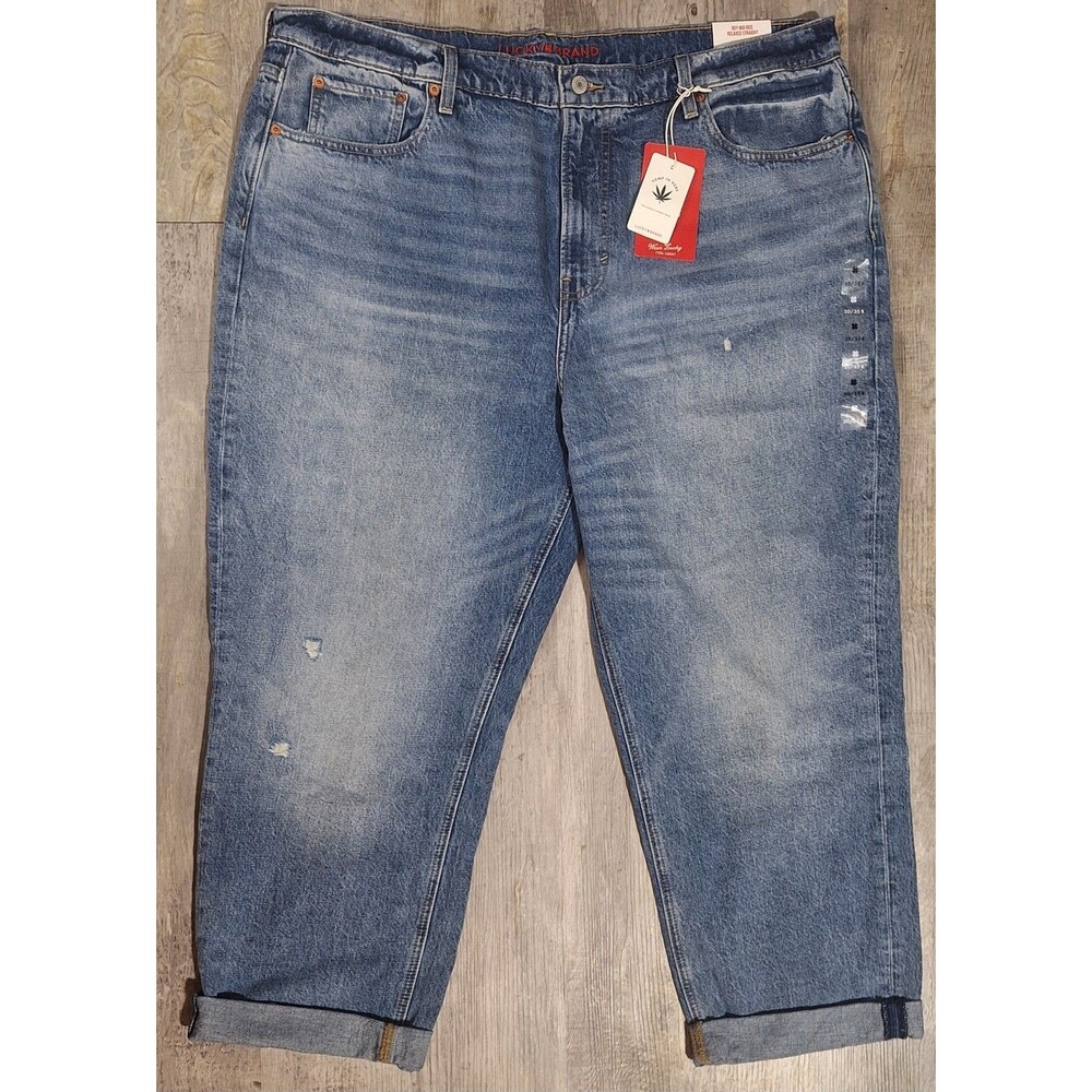 Lucky Brand Womens Boy Mid Rise Relaxed Straight Jeans Size 20/35 Regular NWT